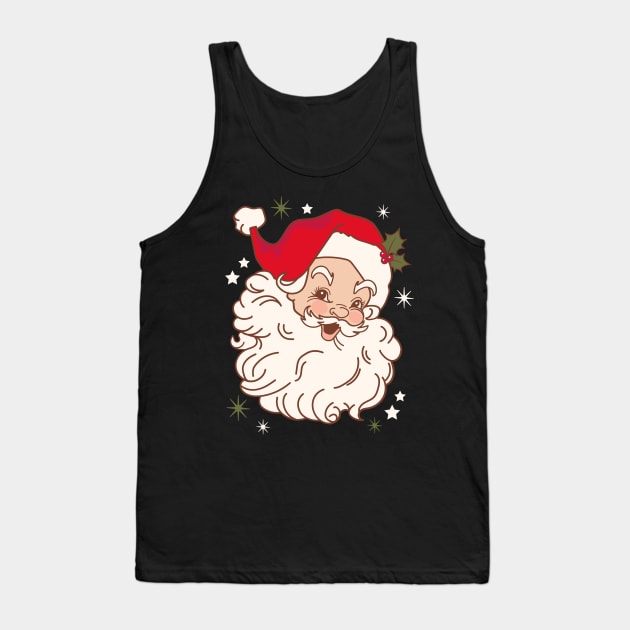 Retro Santa Claus Mid Century Modern Tank Top by PUFFYP